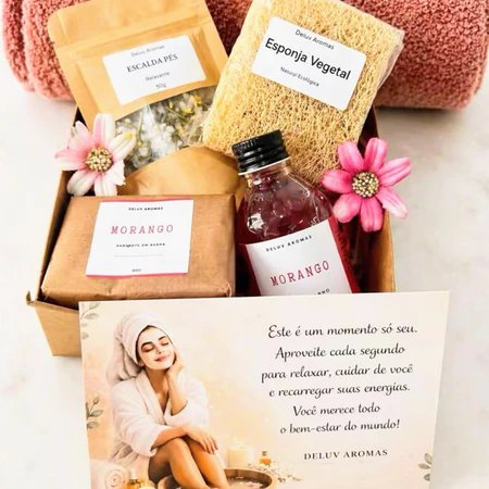 Kit Mini Spa Presente Feminino e Autocuidado Banho Relaxante completo para Aniversário de mulher, dia dos professores